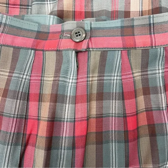 Vintage Pendleton Tartan Plaid Pleated Virgin Wool Schoolgirl Midi Skirt - Picture 5 of 7